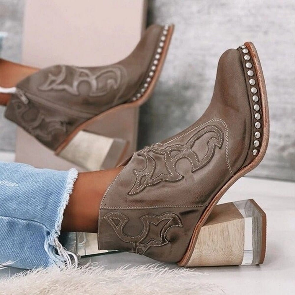 LYNORA | Sleek Textured Ankle Boots - Ciara & Fiona