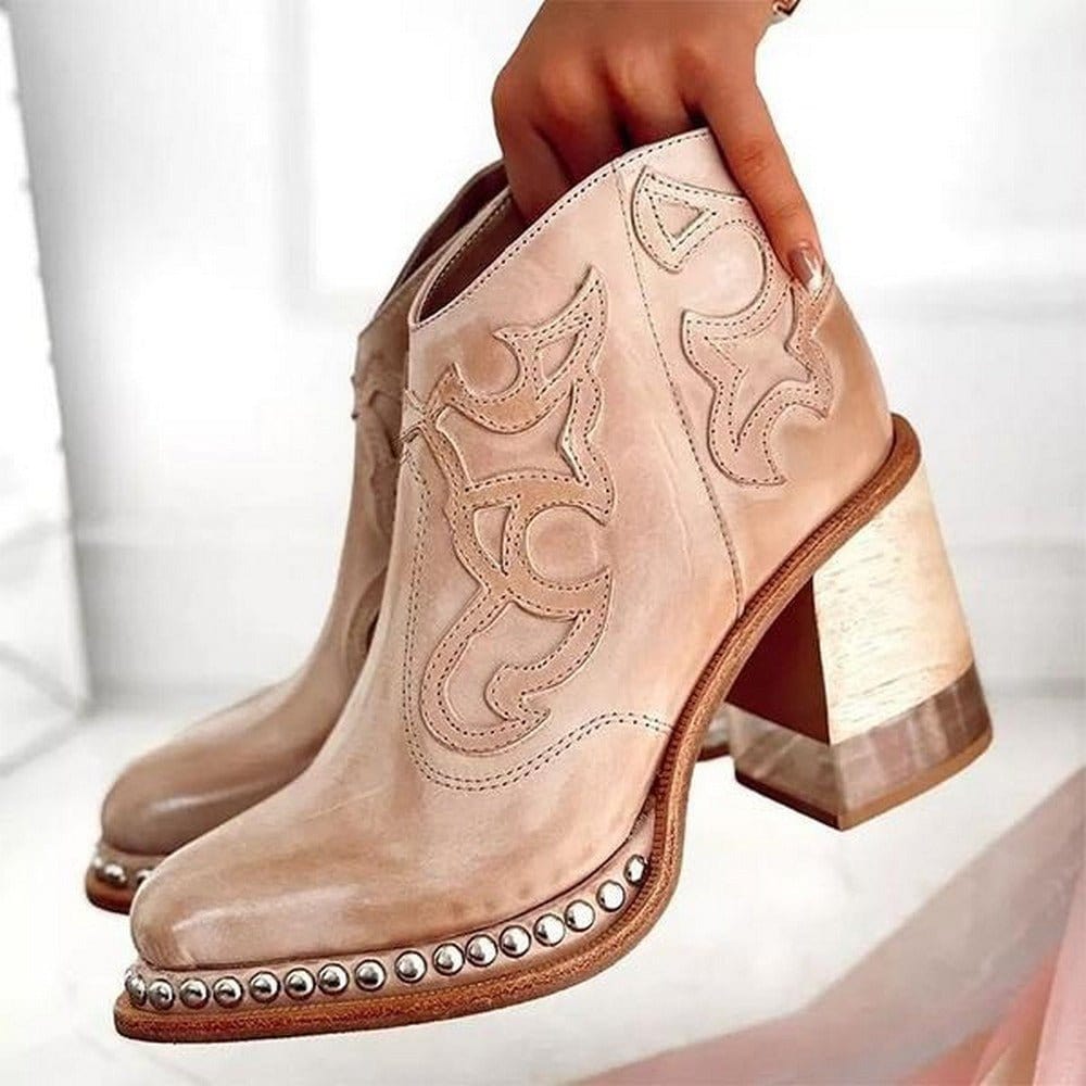 LYNORA | Sleek Textured Ankle Boots - Ciara & Fiona