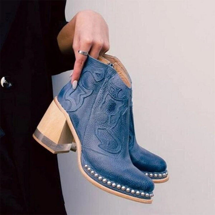 LYNORA | Sleek Textured Ankle Boots - Ciara & Fiona