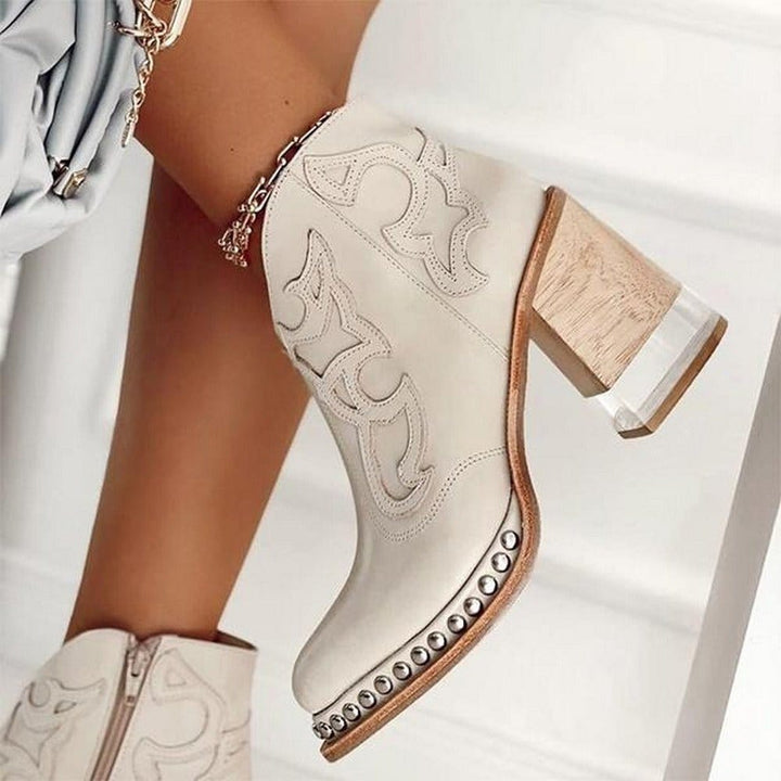 LYNORA | Sleek Textured Ankle Boots - Ciara & Fiona
