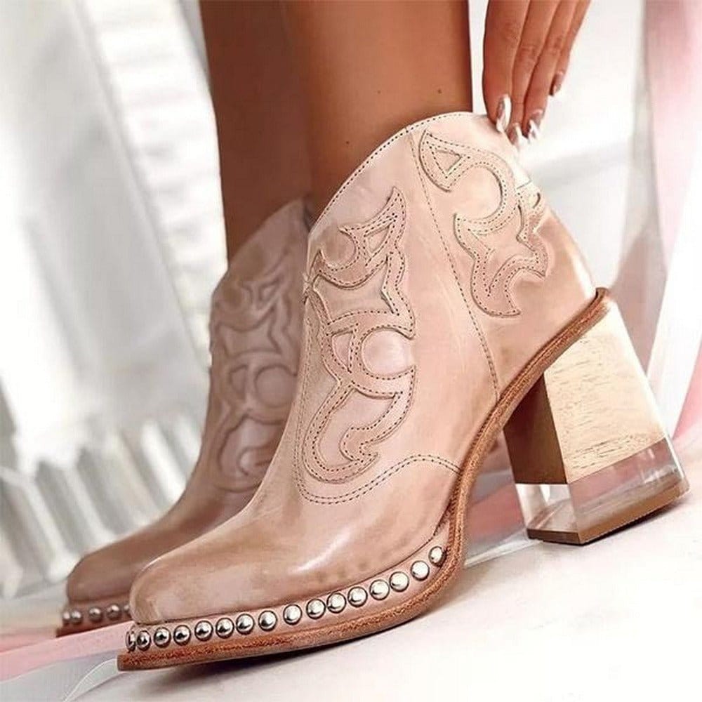 LYNORA | Sleek Textured Ankle Boots - Ciara & Fiona