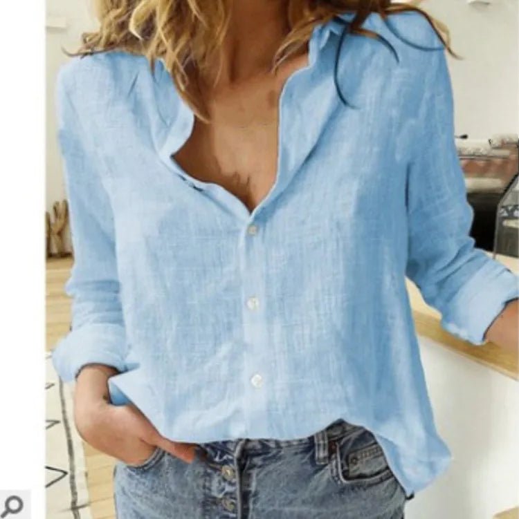 Margot | Cotton Long Sleeve Shirt Top - Ciara & Fiona