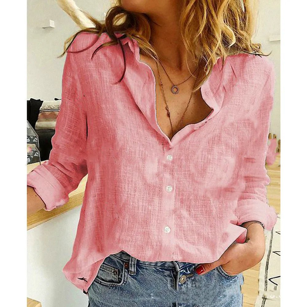 Margot | Cotton Long Sleeve Shirt Top - Ciara & Fiona