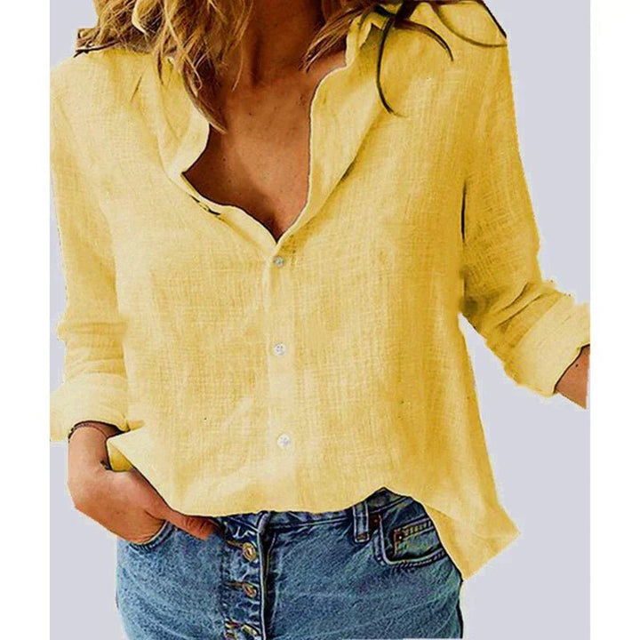 Margot | Cotton Long Sleeve Shirt Top - Ciara & Fiona