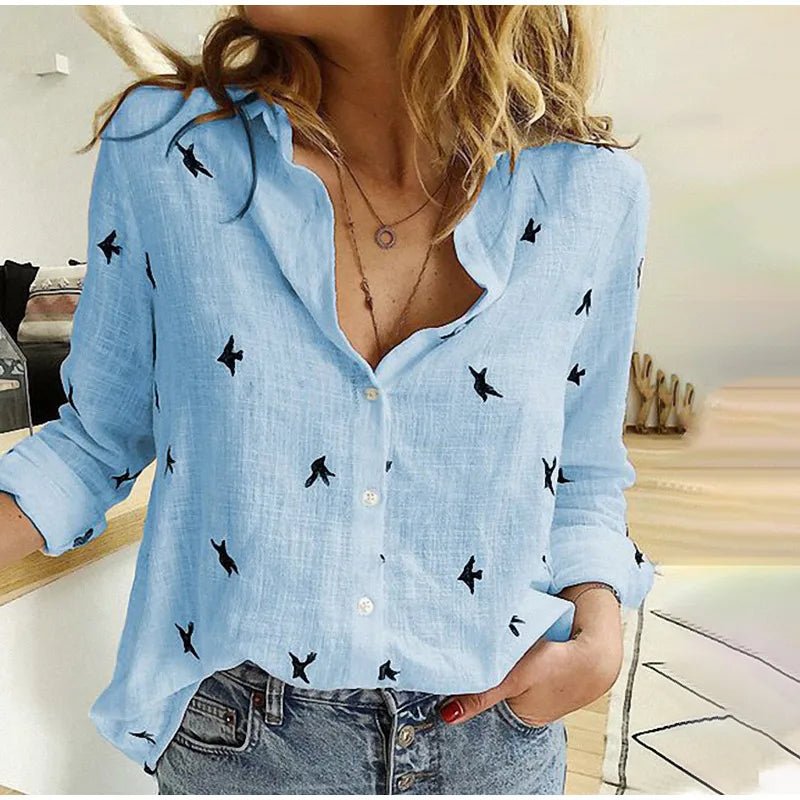 Margot | Cotton Long Sleeve Shirt Top - Ciara & Fiona