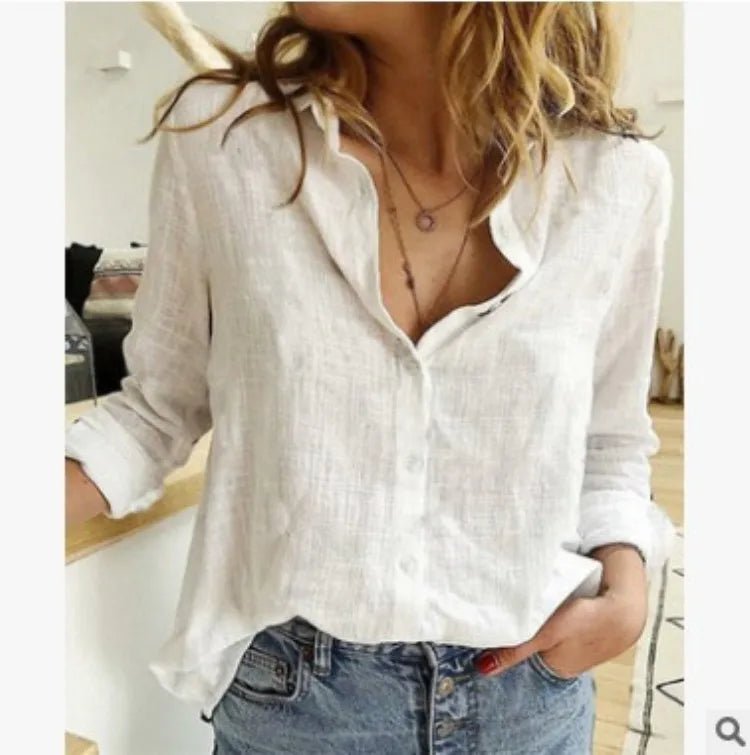 Margot | Cotton Long Sleeve Shirt Top - Ciara & Fiona