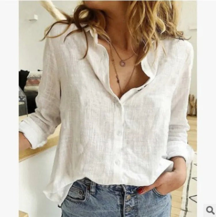 Margot | Cotton Long Sleeve Shirt Top - Ciara & Fiona