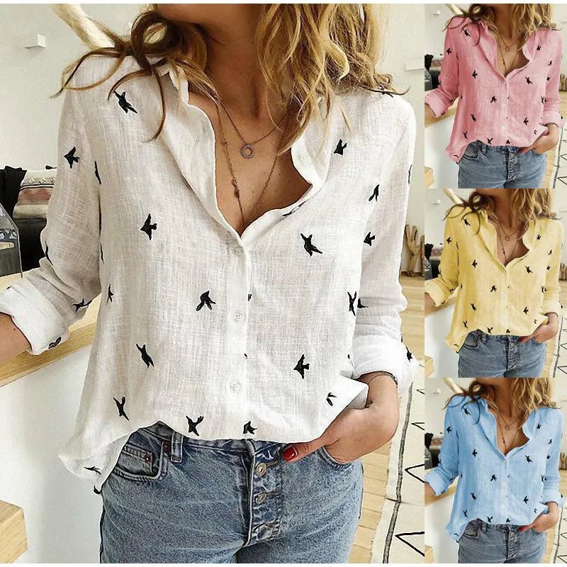 Margot | Cotton Long Sleeve Shirt Top - Ciara & Fiona