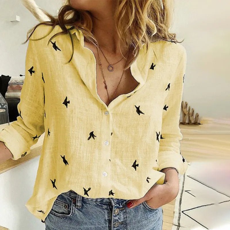 Margot | Cotton Long Sleeve Shirt Top - Ciara & Fiona