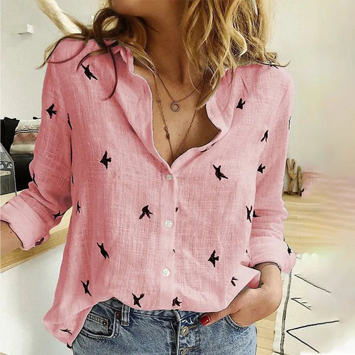Margot | Cotton Long Sleeve Shirt Top - Ciara & Fiona