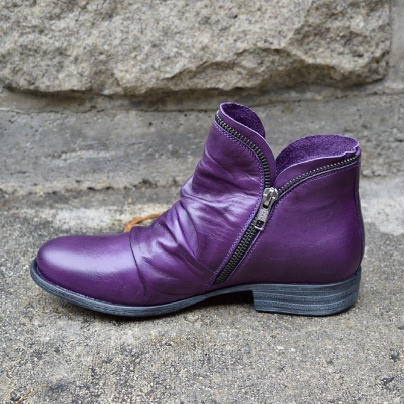 Marjorie | Stylish Zipper Ankle Boots - Ciara & Fiona