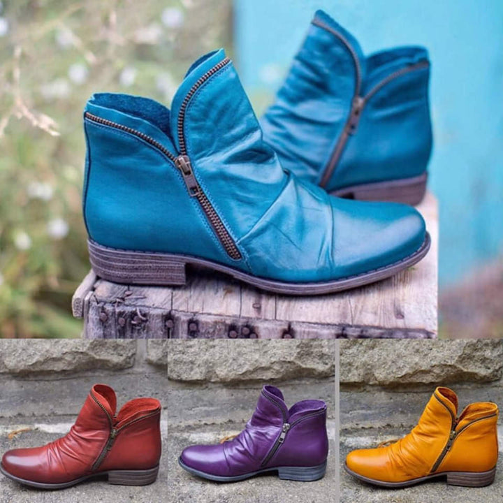 Marjorie | Stylish Zipper Ankle Boots - Ciara & Fiona