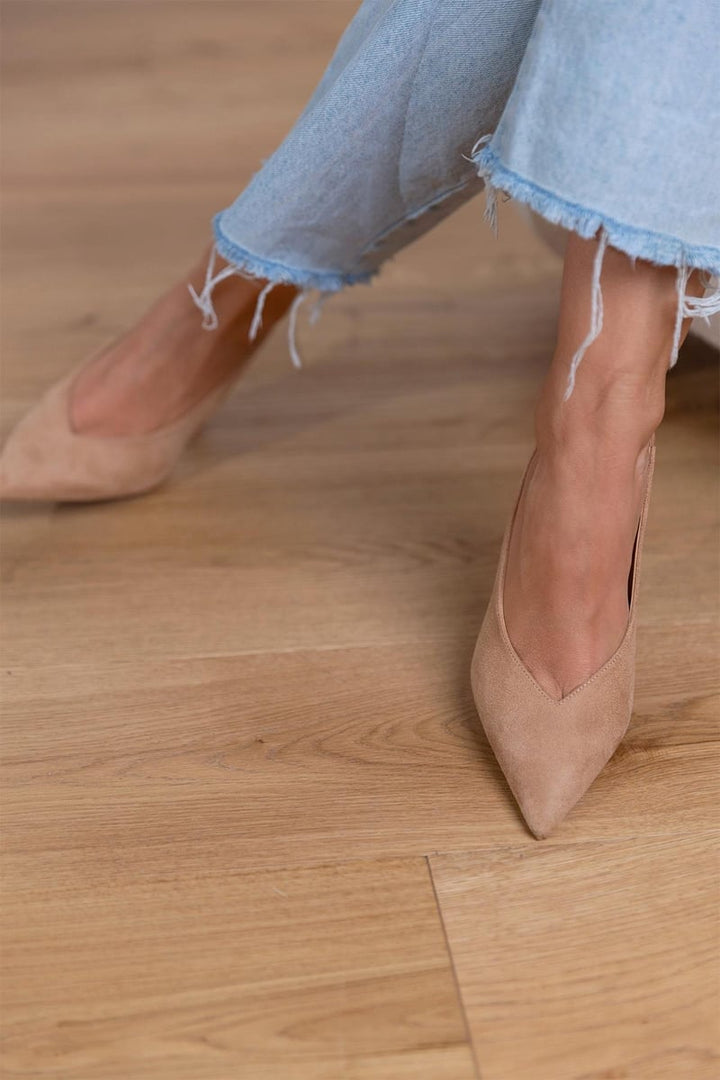 Marlena™ | Nude slingback heels with a fine heel - Ciara & Fiona