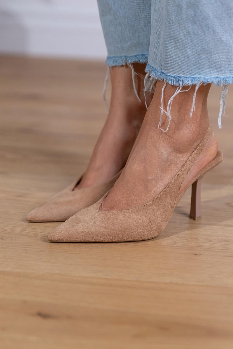 Marlena™ | Nude slingback heels with a fine heel - Ciara & Fiona