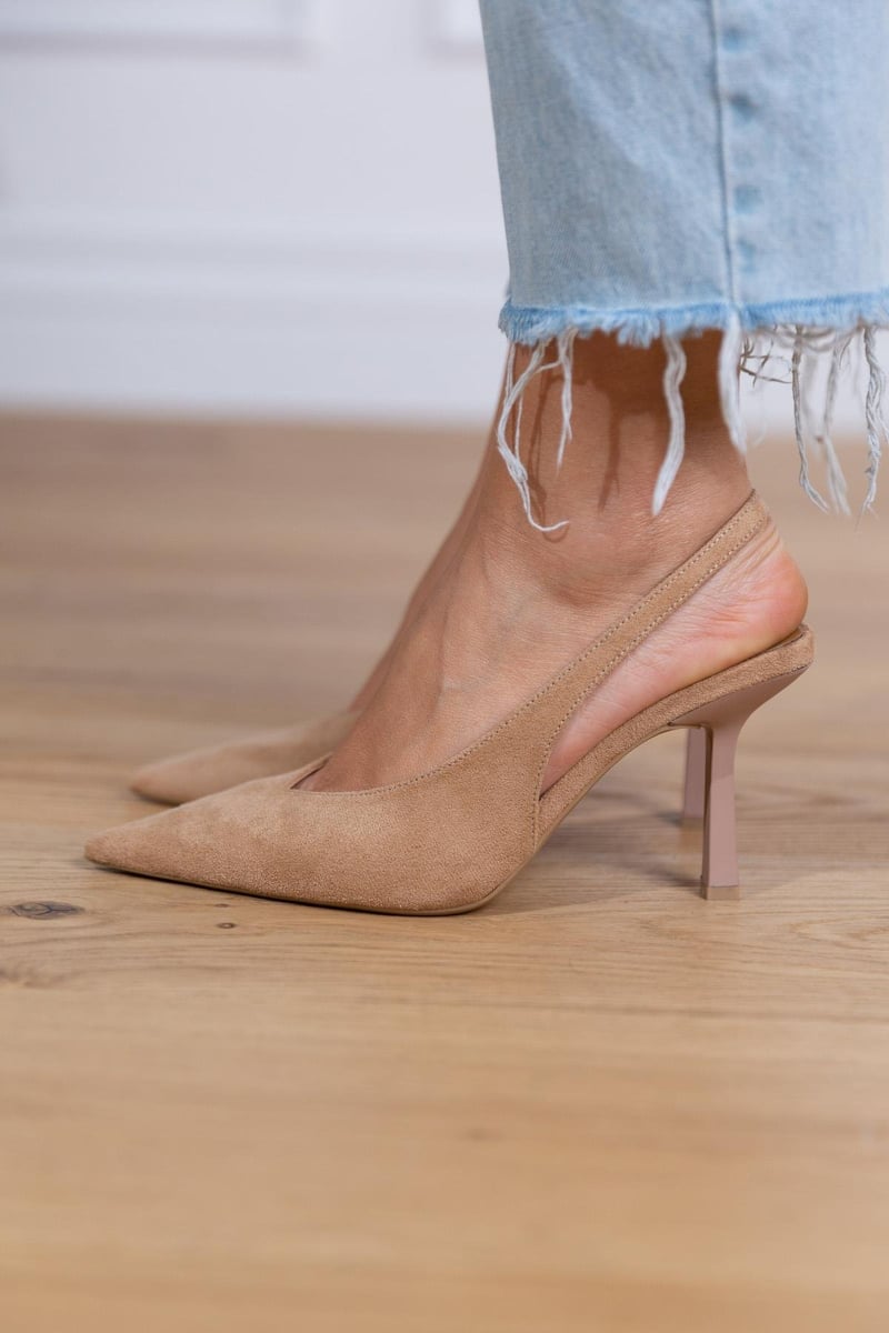 Marlena™ | Nude slingback heels with a fine heel - Ciara & Fiona