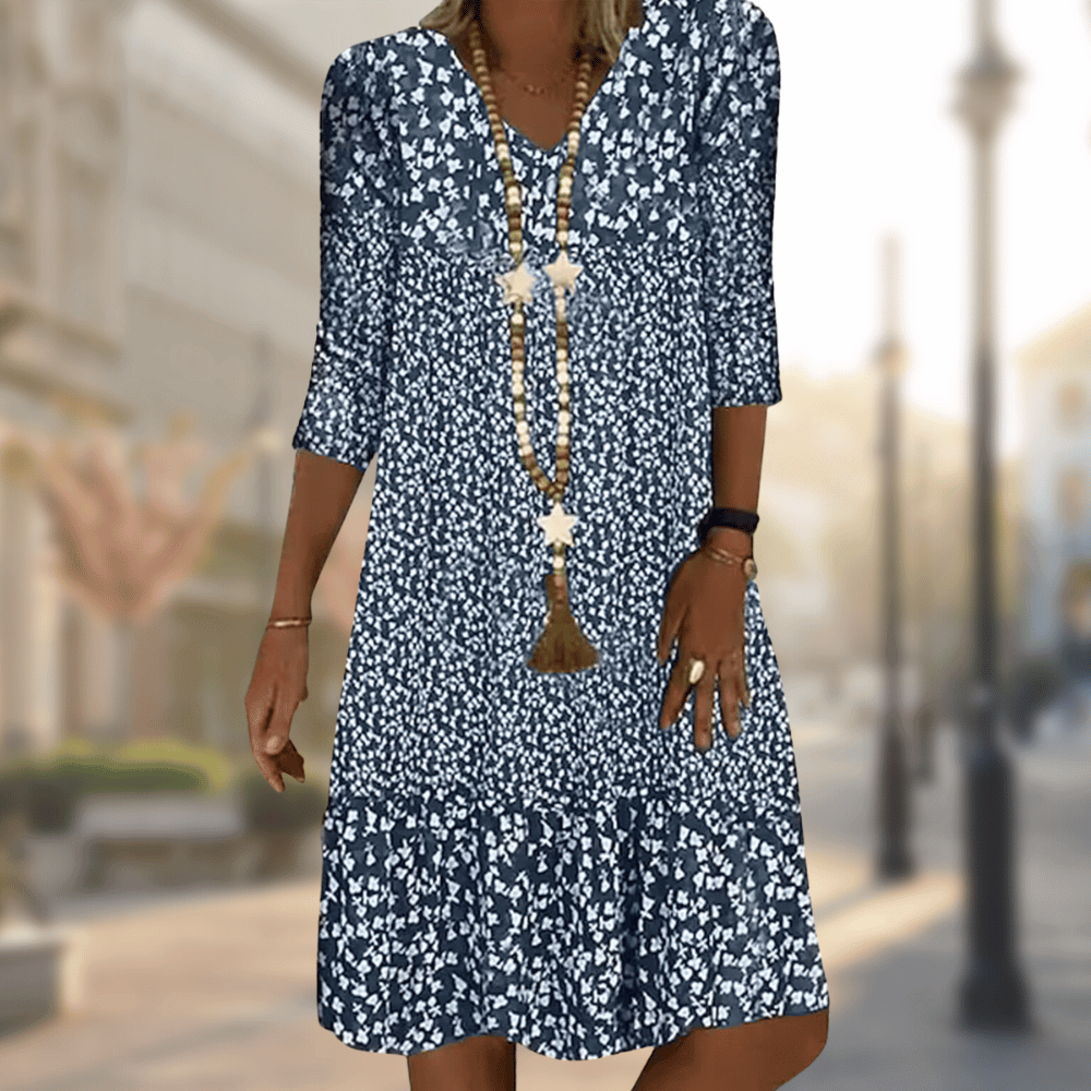 Naila | Elegant Dress With Print - Ciara & Fiona