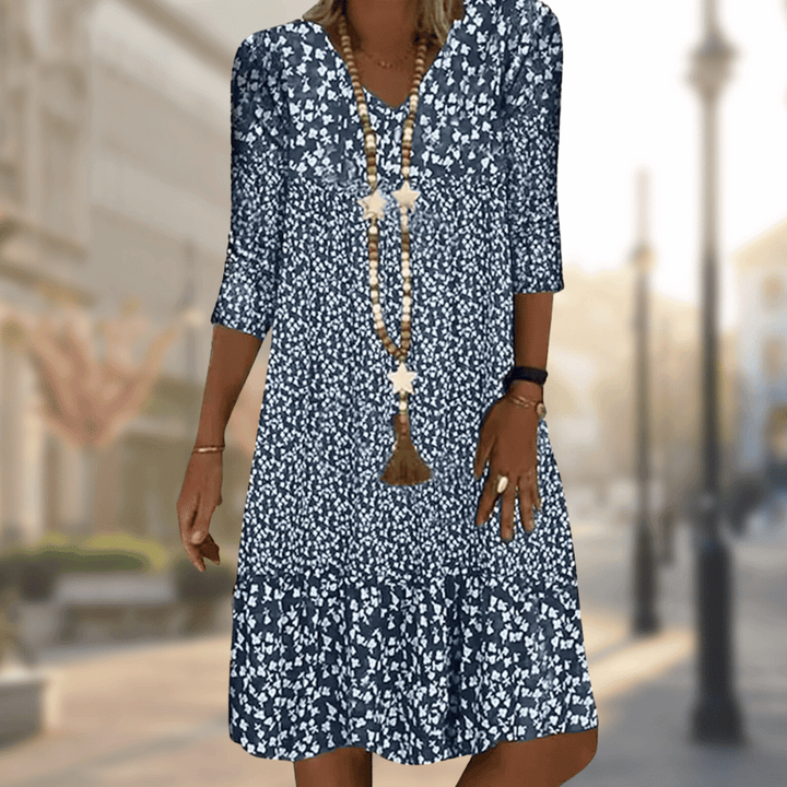Naila | Elegant Dress With Print - Ciara & Fiona