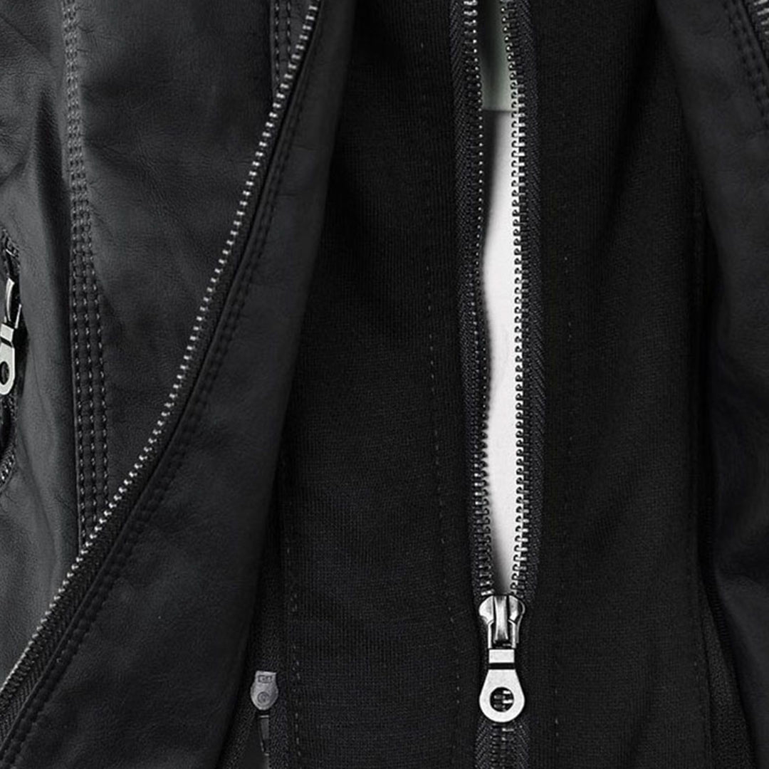 Odessa | Waterproof Leather Jacket with Hood - Ciara & Fiona