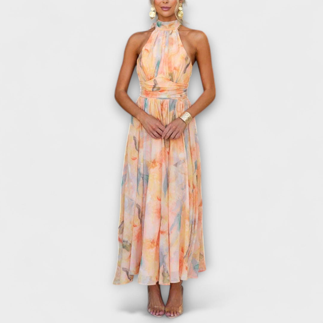 Ofelia | Watercolor Print Maxi Dress - Ciara & Fiona