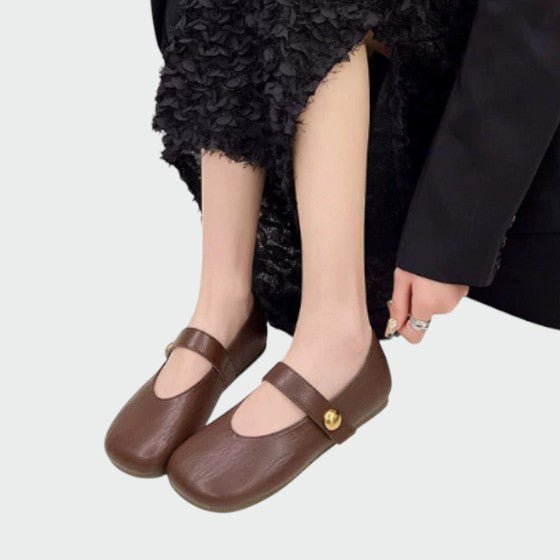 Olivia - Round - Toe Button Mary Jane Shoes - Ciara & Fiona