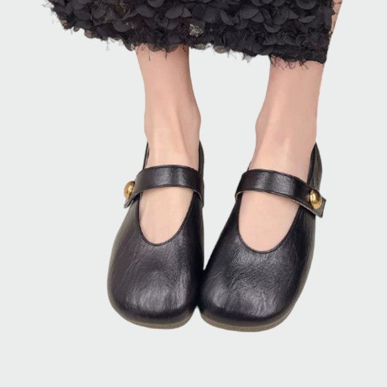 Olivia - Round - Toe Button Mary Jane Shoes - Ciara & Fiona