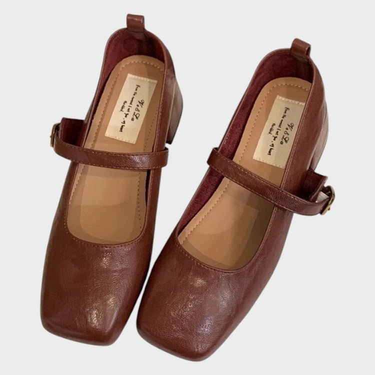 Olivia – Square Tip High Heeled Mary Jane Shoes - Ciara & Fiona