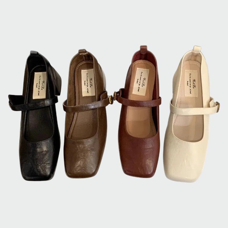 Olivia – Square Tip High Heeled Mary Jane Shoes - Ciara & Fiona
