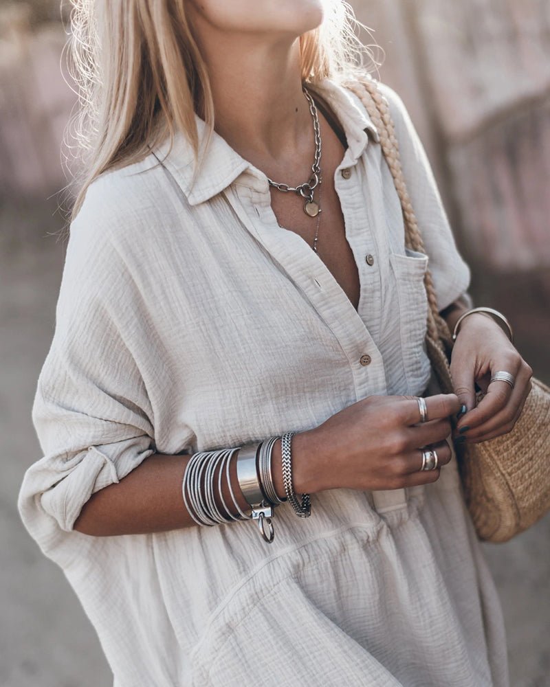 Ollie | Chic Cotton Shirt Dress - Ciara & Fiona