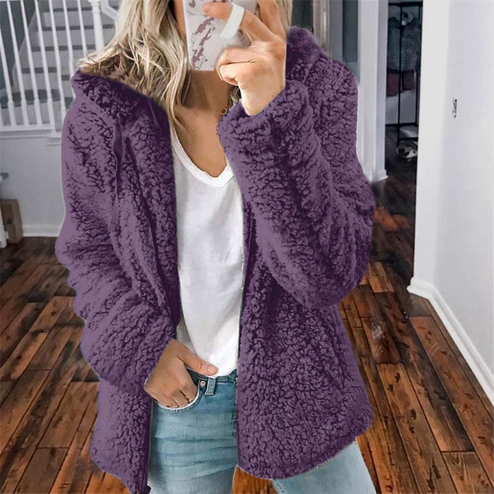 Raina | Winter Lamb Wool Plush Hooded Jacket - Ciara & Fiona