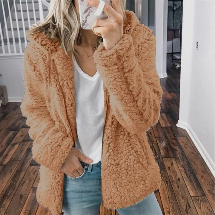 Raina | Winter Lamb Wool Plush Hooded Jacket - Ciara & Fiona