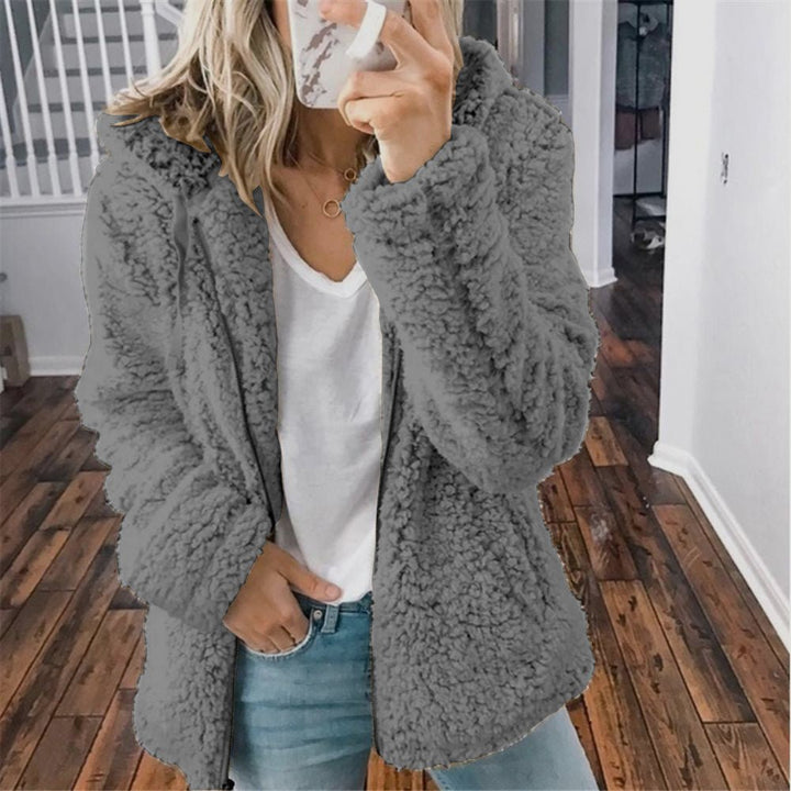 Raina | Winter Lamb Wool Plush Hooded Jacket - Ciara & Fiona