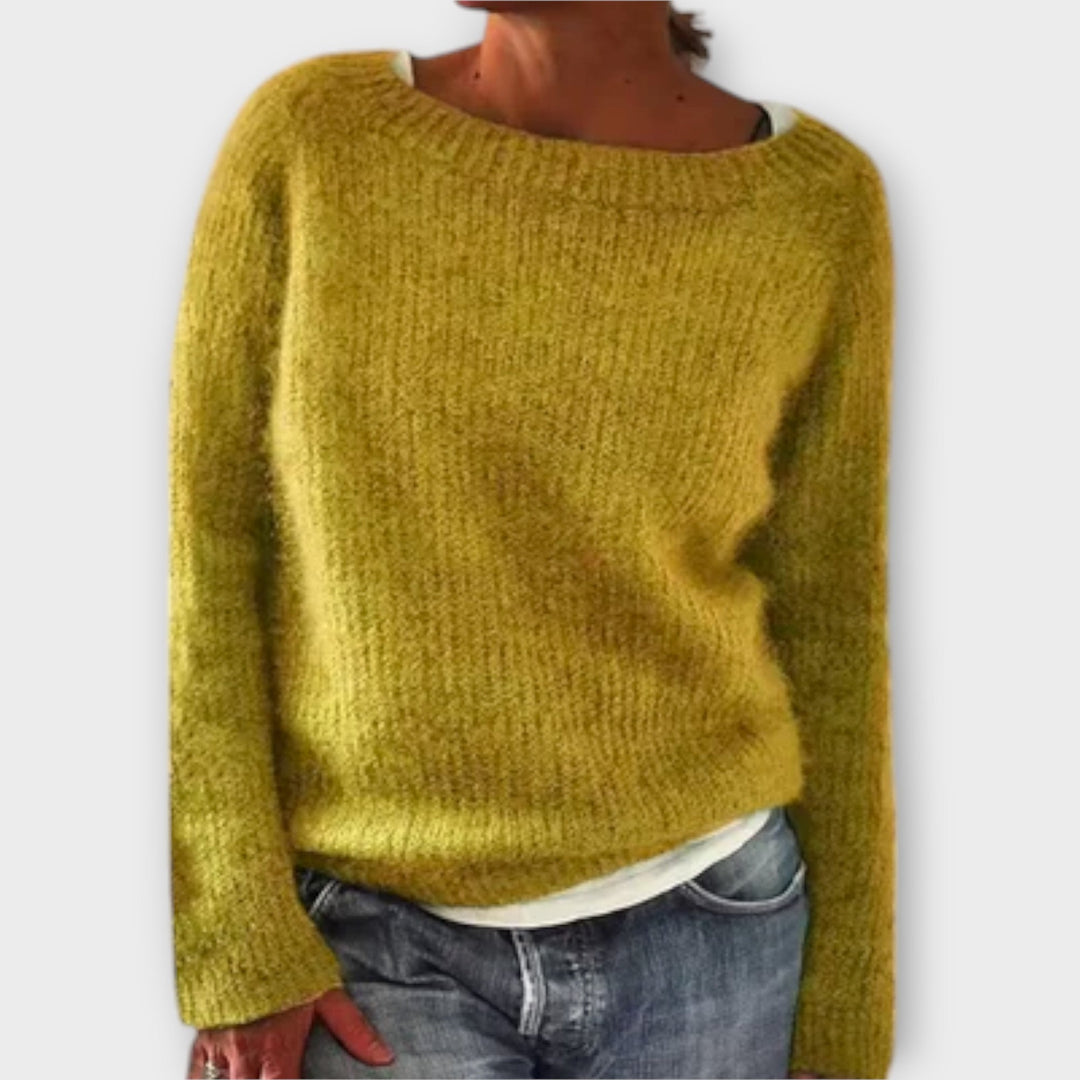 Regine – Solid Color Knit Sweater - Ciara & Fiona