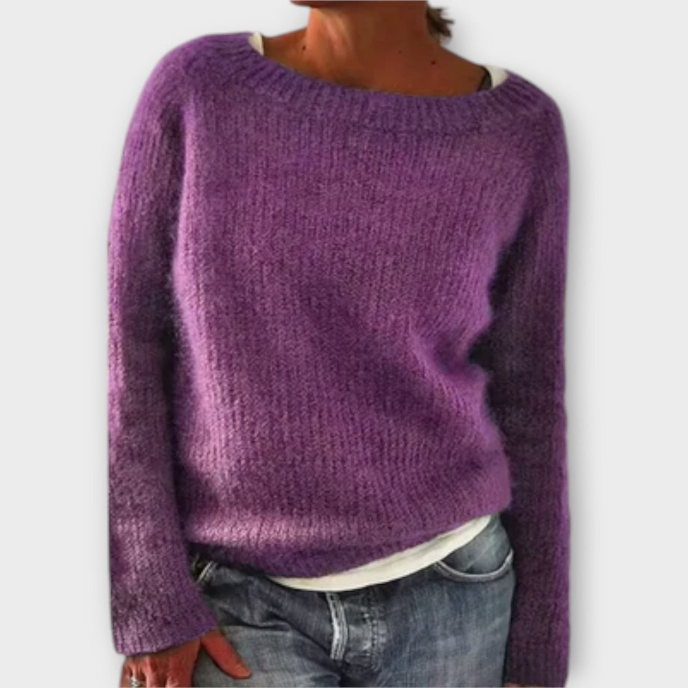 Regine – Solid Color Knit Sweater - Ciara & Fiona