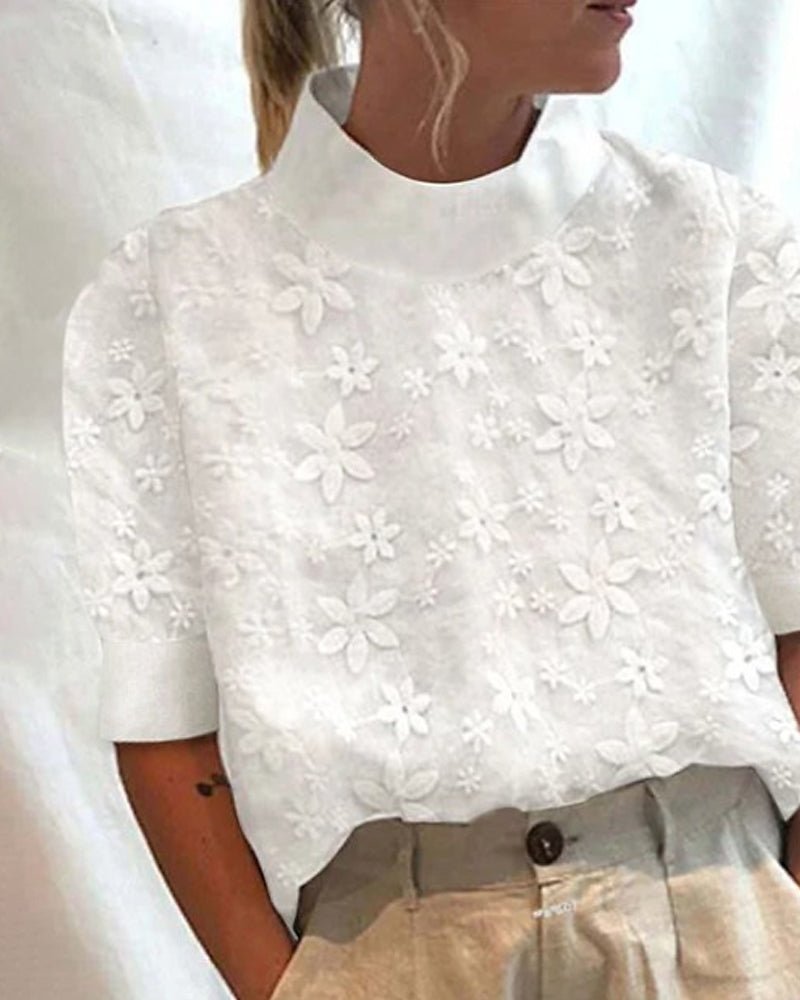 Sabine | With Embroidered Solid Stand Collar - Ciara & Fiona