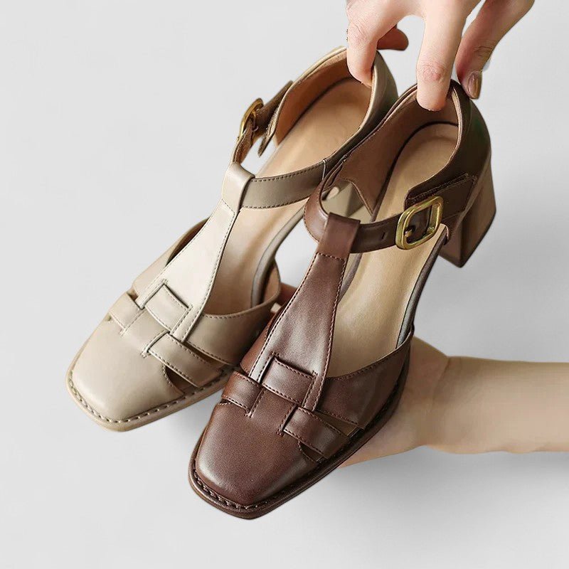 Scarlett – Orthopaedic T - Strap Block Heels - Ciara & Fiona