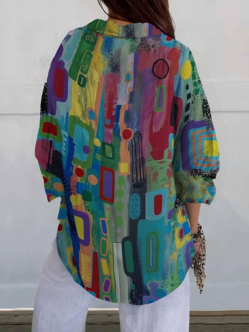 SELVARA | Elegant Geometric Blouse - Ciara & Fiona