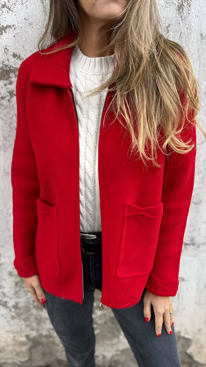 Sutton | Stylish Lapel Zipper Jacket - Ciara & Fiona