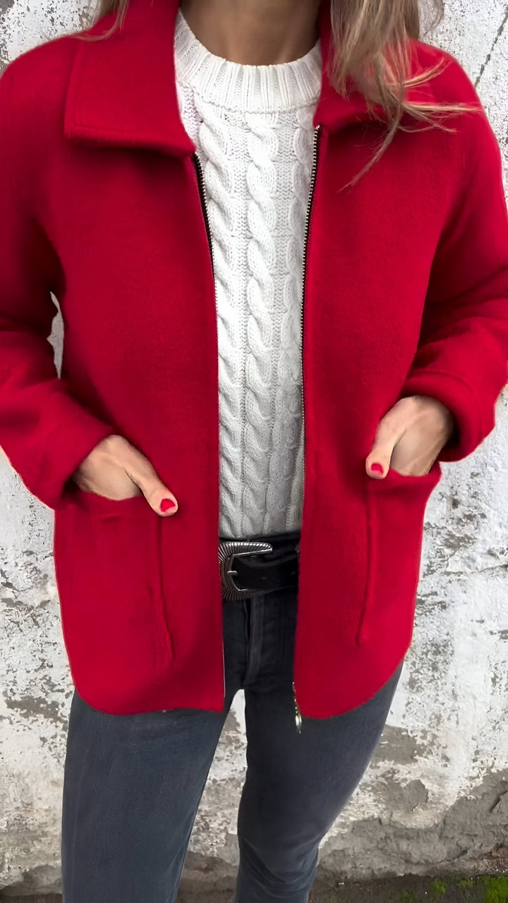 Sutton | Stylish Lapel Zipper Jacket - Ciara & Fiona