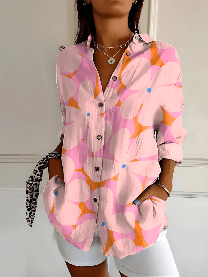 Viviana | Floral Wave Cotton Blouse - Ciara & Fiona